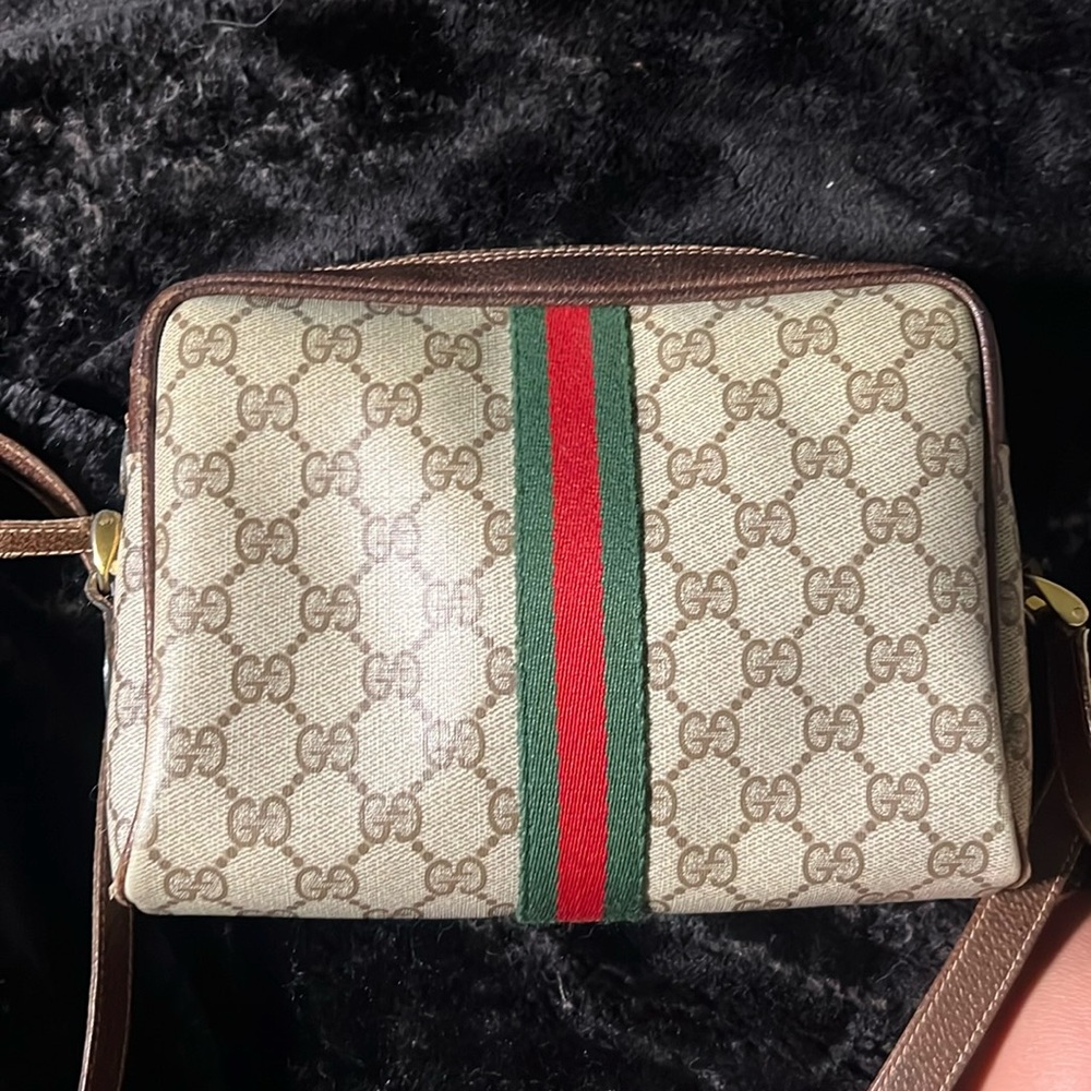 GUCCI VINTAGE Coated Canvas GG Monogram Bag